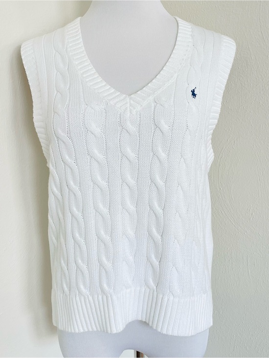 Ralph Lauren Sweaters - NWOT Polo Ralph Lauren White Cable-Knit Cotton Sweater Vest Medium